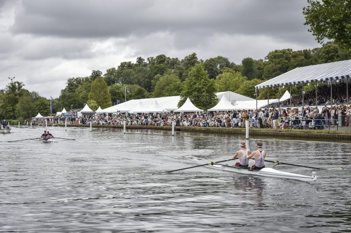 Henley Royal Regatta, Henley on Thames, Oxfordshire, 1 —6 July 2025 11:37:51 am 06/07/2025 [Mandatory Credit/Intersport Images] Rowing, Henley Reach, Henley Royal Regatta. Hambledon Pairs Challenge Cup 661 I. Jurkovic & J. Jurkovic, CRO v 664 M.J. Wanamaker & C.M. Collins, USA